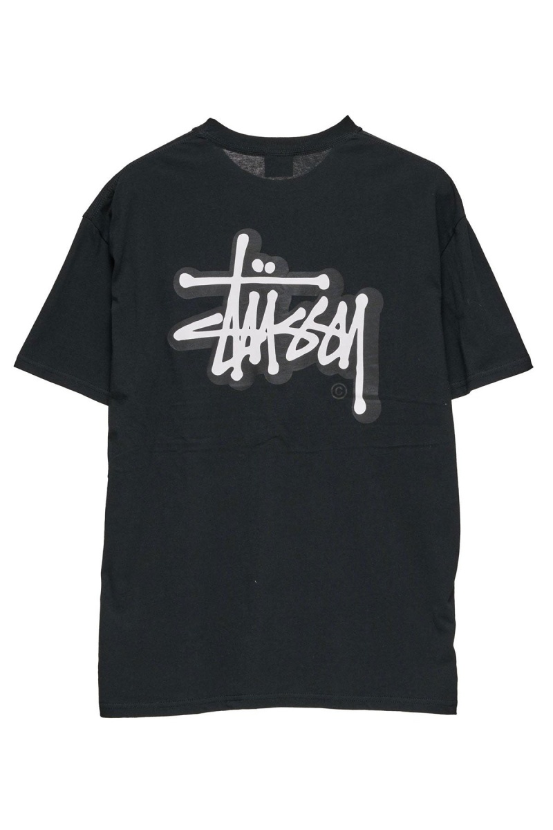 Stüssy Solid Offset Graffiti Ss Tee Tees Heren Zwart | VY41-X7-NF