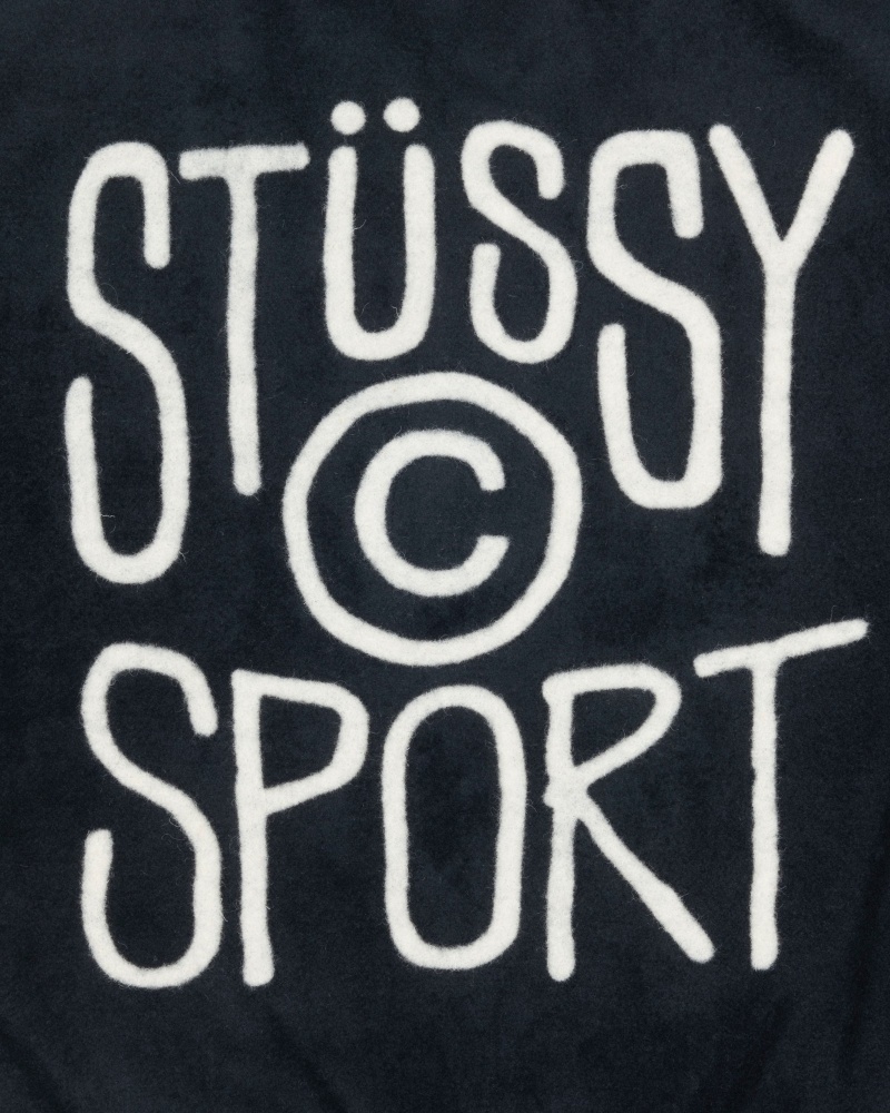 Stüssy Sport Melton Varsity Jacket Long Sleeve Outerwear Unisex Zwart | WW16-F6-EC