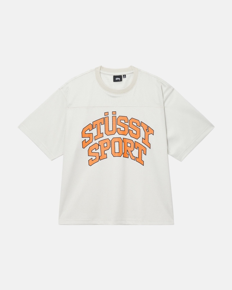 Stüssy Sport Mesh Football Jersey Short Sleeve Knit Unisex Natural | YP21-T5-BB