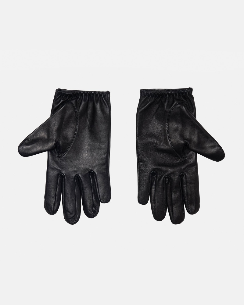 Stüssy Ss Link Leren Gloves Novelty Home Unisex Zwart | ZQ87-T2-AR