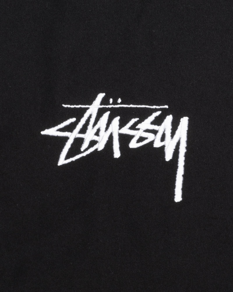 Stüssy Stock Logo Applique Hoodie Long Sleeve Sweatshirt Unisex Zwart | EN22-O4-XC