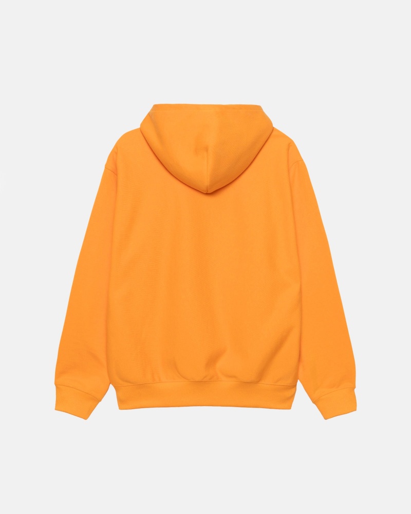 Stüssy Stock Logo Applique Hoodie Long Sleeve Sweatshirt Unisex Tangerine | ZO74-D9-TU