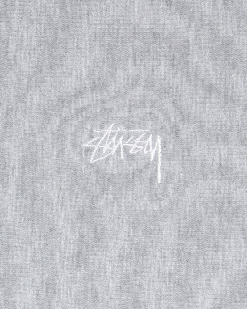 Stüssy Stock Logo Crew Long Sleeve Sweatshirt Unisex Grijs | SZ63-N7-TV