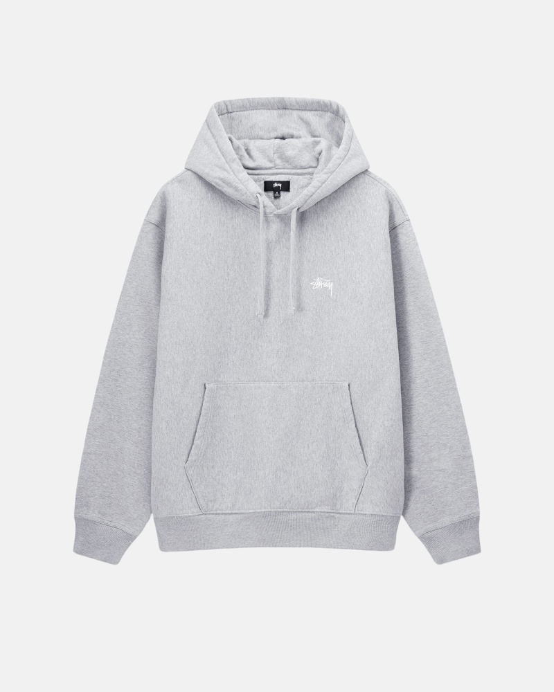 Stüssy Stock Logo Hoodie Long Sleeve Sweatshirt Unisex Grijs | EW36-F6-SW