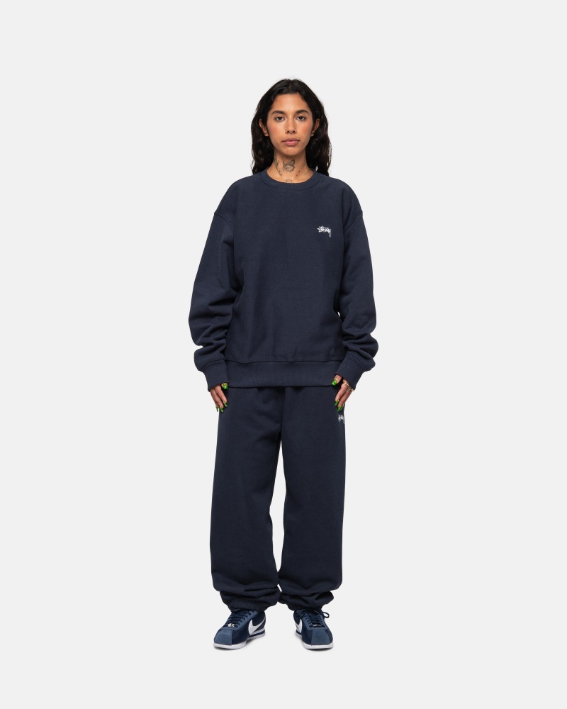 Stüssy Stock Logo Sweatpant Broek Unisex Donkerblauw | TZ62-L9-AB