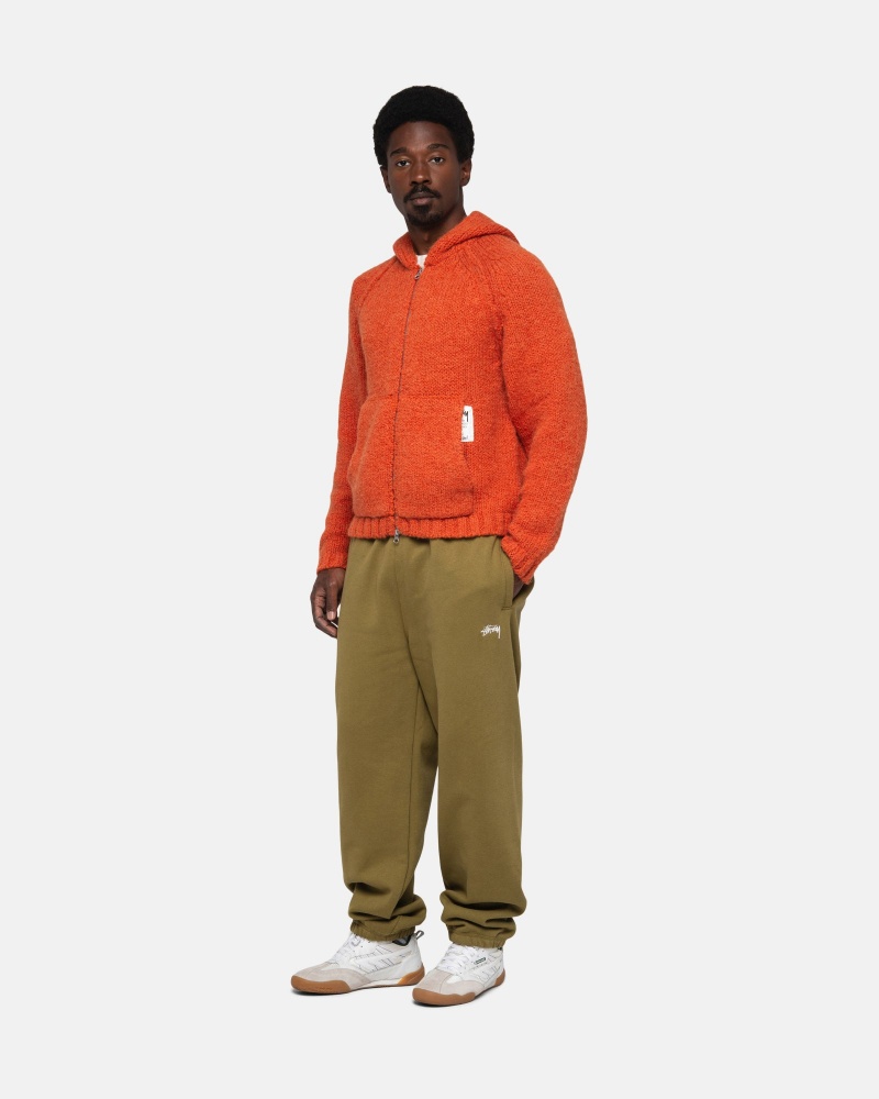 Stüssy Stock Logo Sweatpant Broek Unisex Olijfgroen | MB45-W1-ES