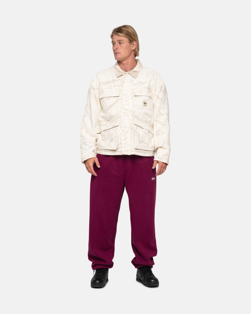 Stüssy Stock Logo Sweatpant Broek Unisex Bordeaux | TI09-D9-IO