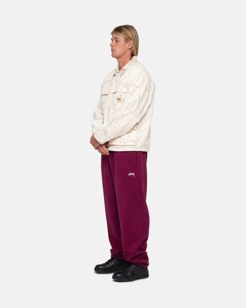 Stüssy Stock Logo Sweatpant Broek Unisex Bordeaux | TI09-D9-IO