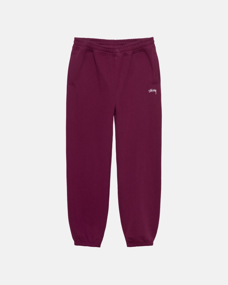 Stüssy Stock Logo Sweatpant Broek Unisex Bordeaux | TI09-D9-IO