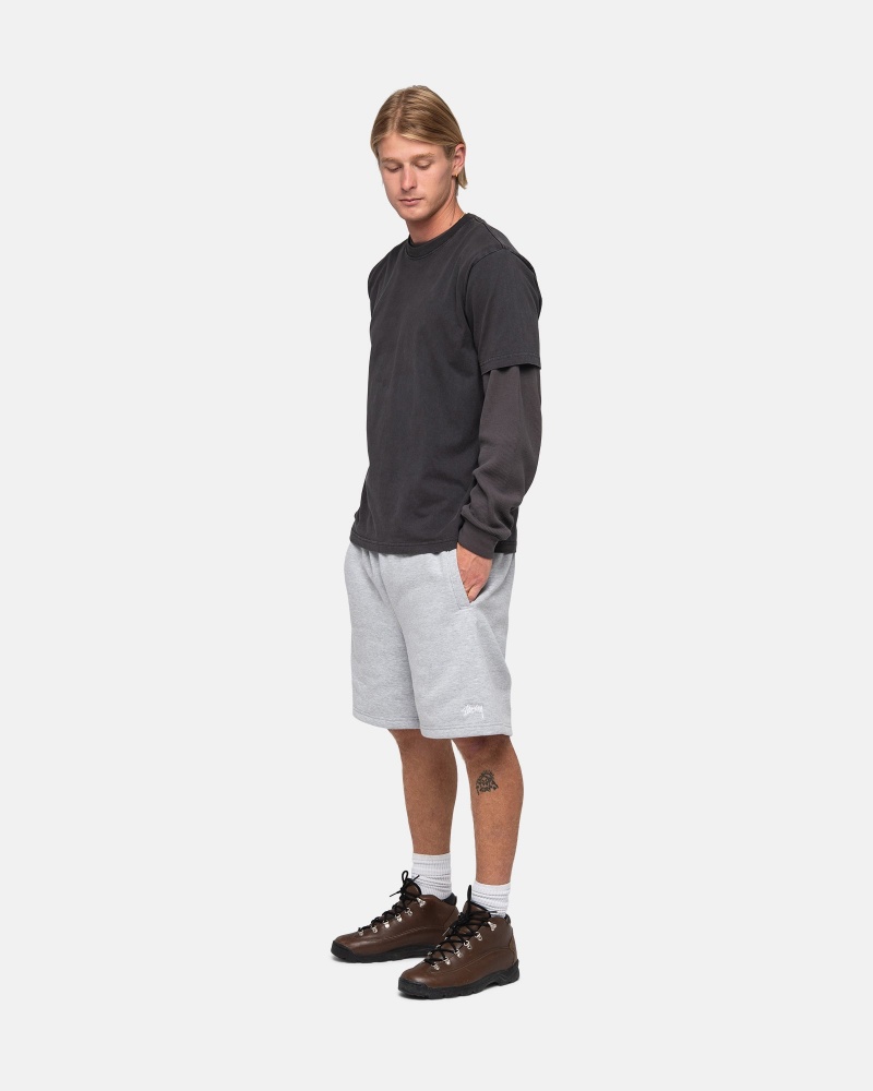 Stüssy Stock Logo Sweatshort Korte Broek Unisex Grijs | MC97-Q4-KY