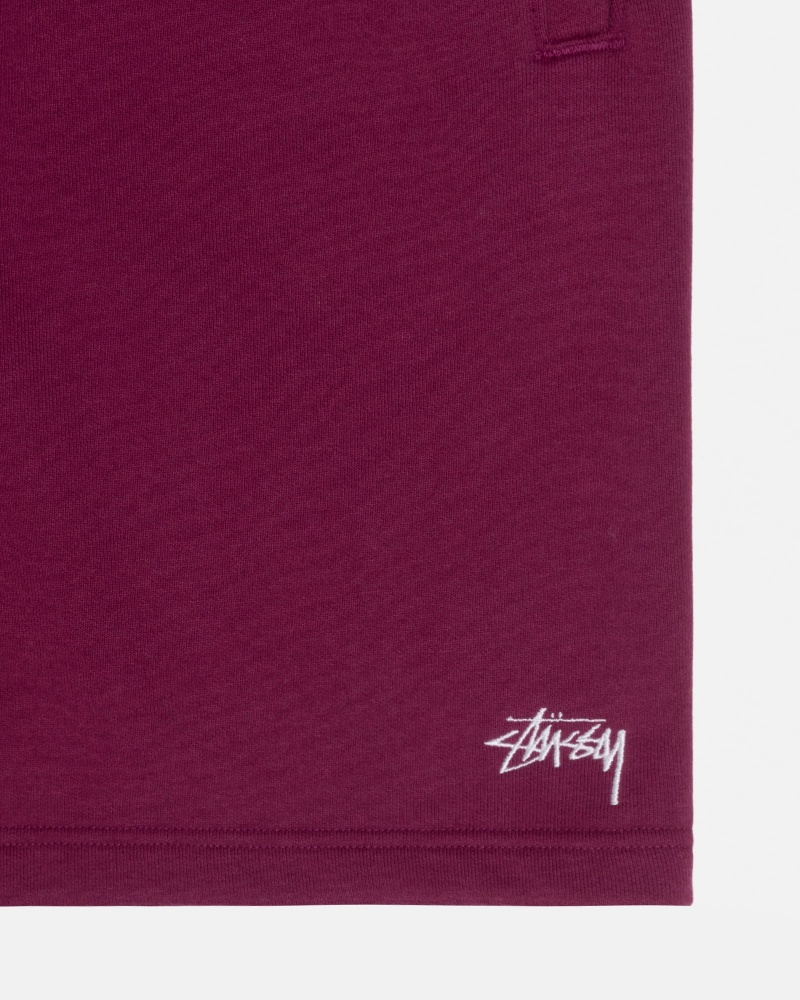 Stüssy Stock Logo Sweatshort Korte Broek Unisex Bordeaux | XF89-J4-YQ