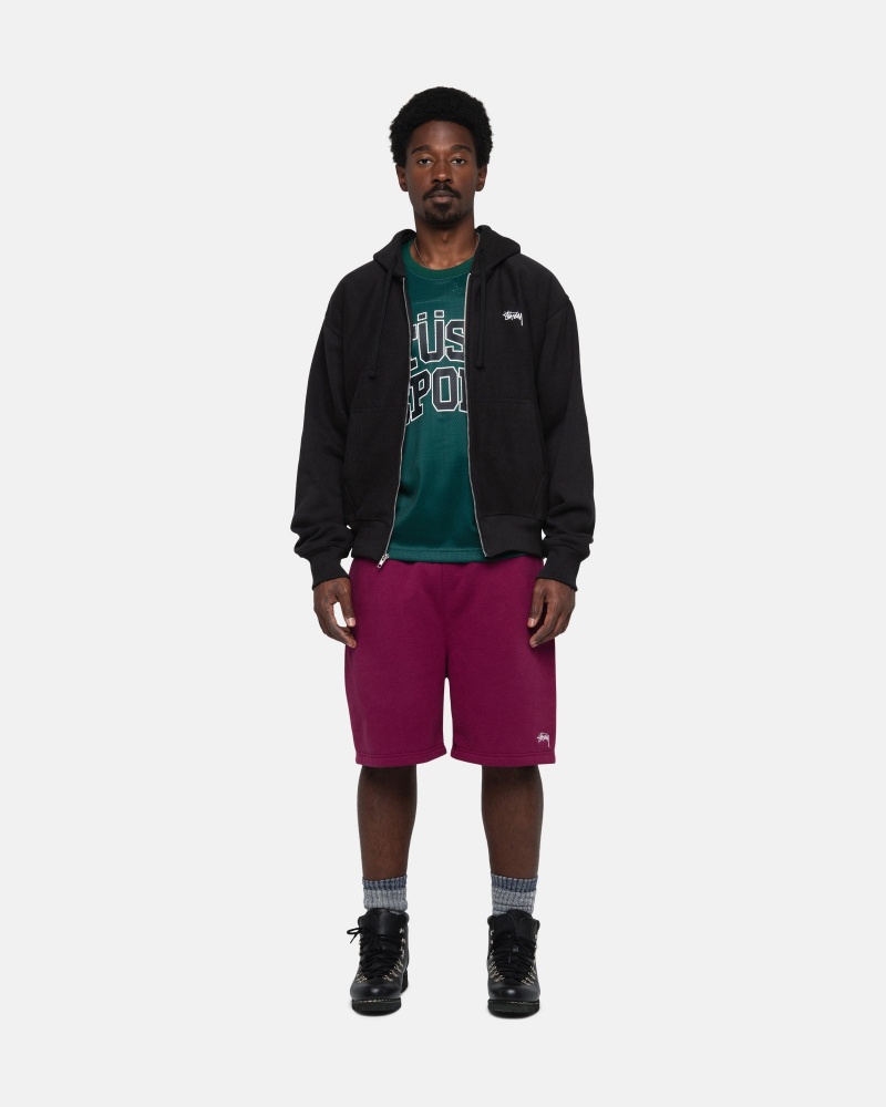 Stüssy Stock Logo Sweatshort Korte Broek Unisex Bordeaux | XF89-J4-YQ