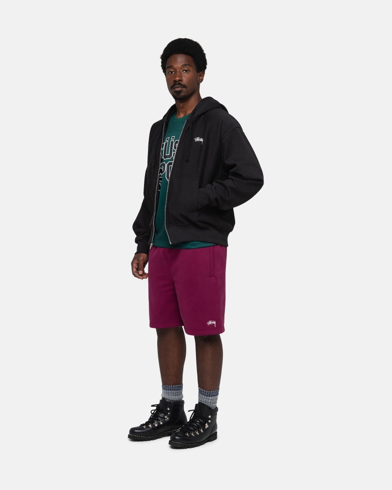 Stüssy Stock Logo Sweatshort Korte Broek Unisex Bordeaux | XF89-J4-YQ