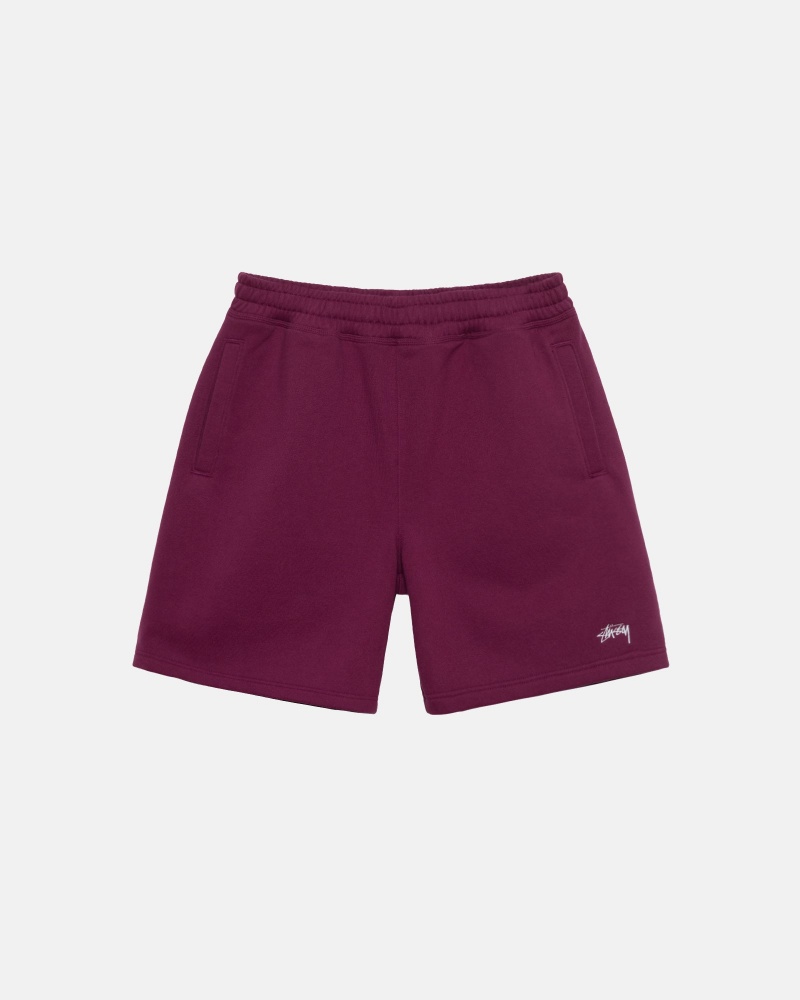 Stüssy Stock Logo Sweatshort Korte Broek Unisex Bordeaux | XF89-J4-YQ