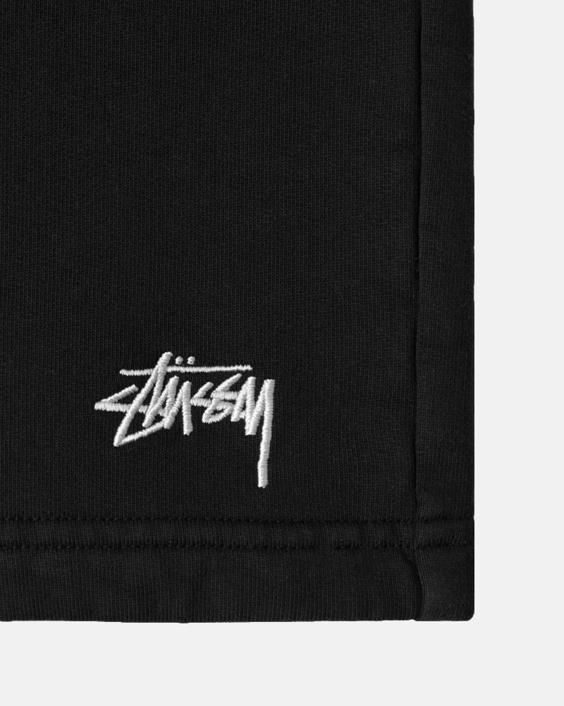 Stüssy Stock Logo Sweatshort Korte Broek Unisex Zwart | QU93-D2-TS