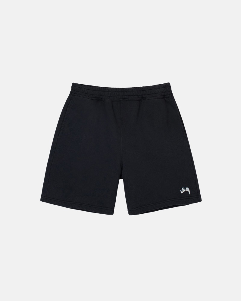 Stüssy Stock Logo Sweatshort Korte Broek Unisex Zwart | QU93-D2-TS