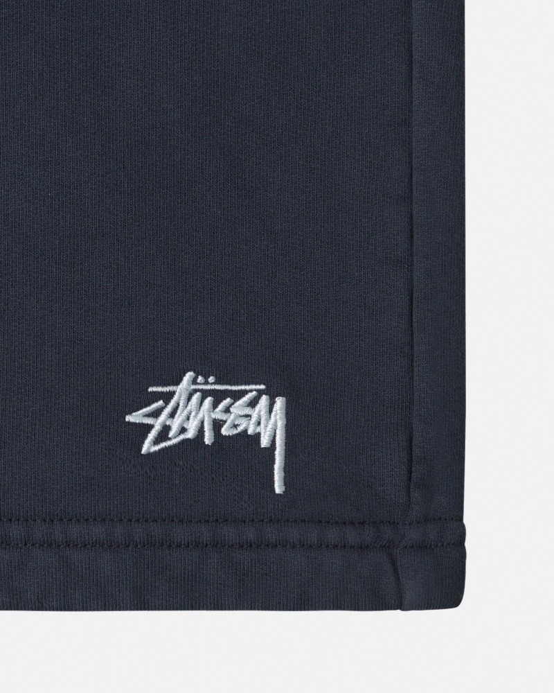 Stüssy Stock Logo Sweatshort Korte Broek Unisex Donkerblauw | JN01-J8-HX