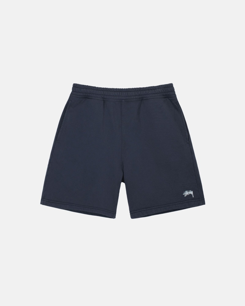 Stüssy Stock Logo Sweatshort Korte Broek Unisex Donkerblauw | JN01-J8-HX