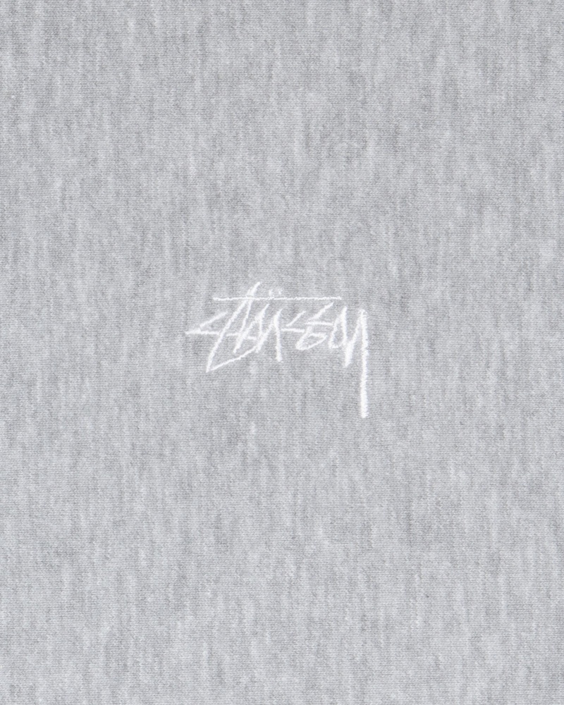 Stüssy Stock Logo Zip Hoodie Long Sleeve Sweatshirt Unisex Grijs | KE00-C0-RZ