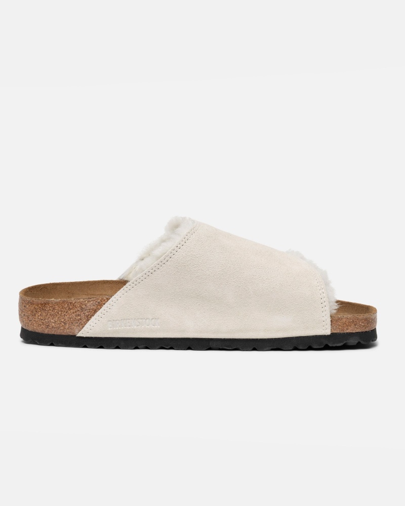 Stüssy & Birkenstock Solana Shearling Badslippers Schoenen Unisex Bone | OX46-N2-NH