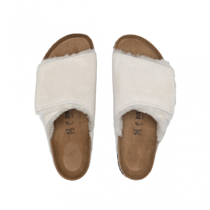 Stüssy & Birkenstock Solana Shearling Badslippers Schoenen Unisex Bone | OX46-N2-NH