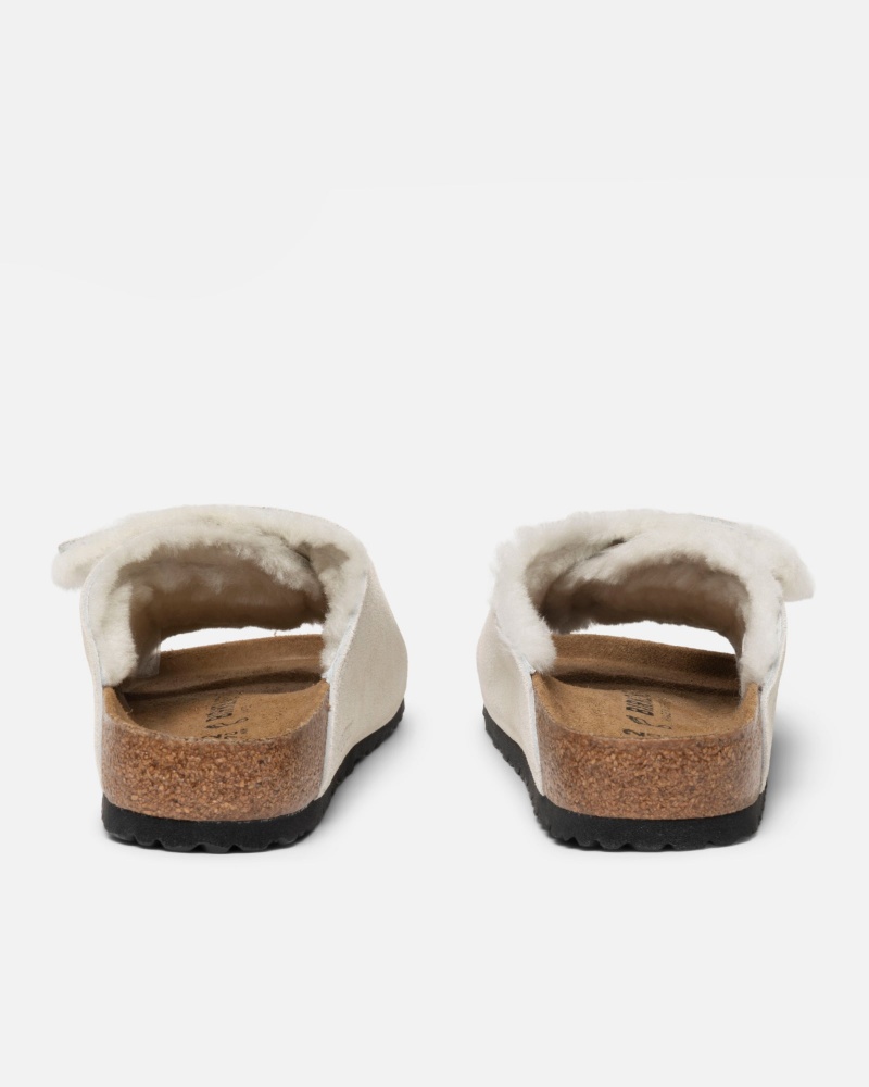 Stüssy & Birkenstock Solana Shearling Badslippers Schoenen Unisex Bone | OX46-N2-NH