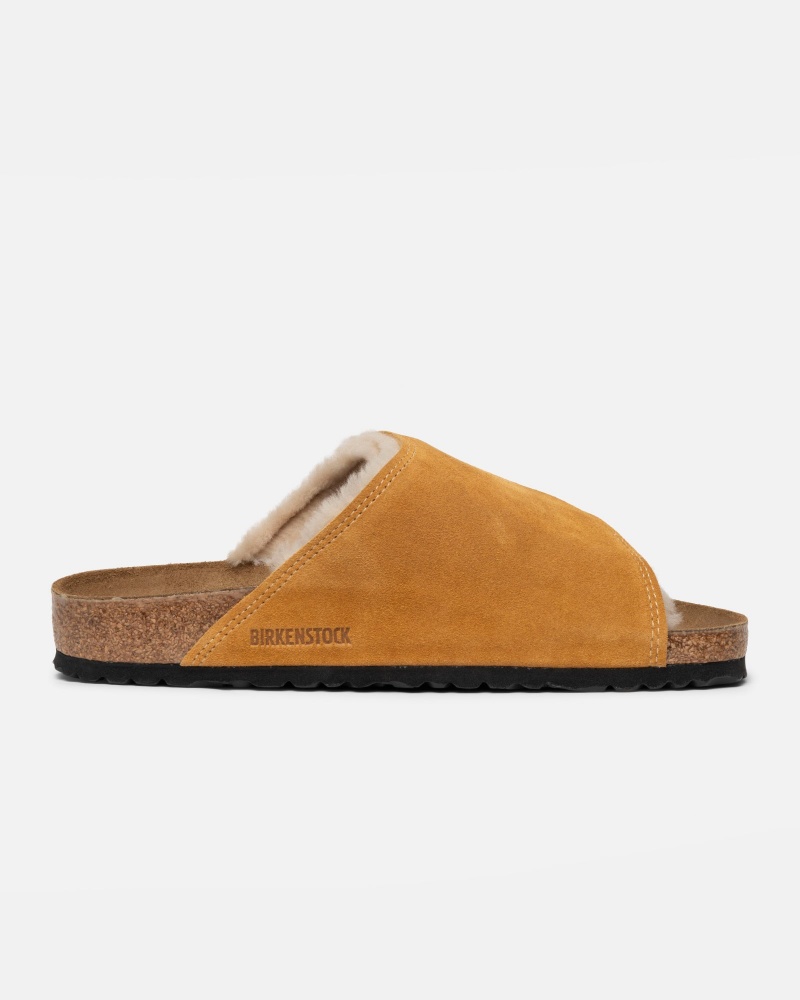 Stüssy & Birkenstock Solana Shearling Badslippers Schoenen Unisex Caramel | YD11-Q8-NB