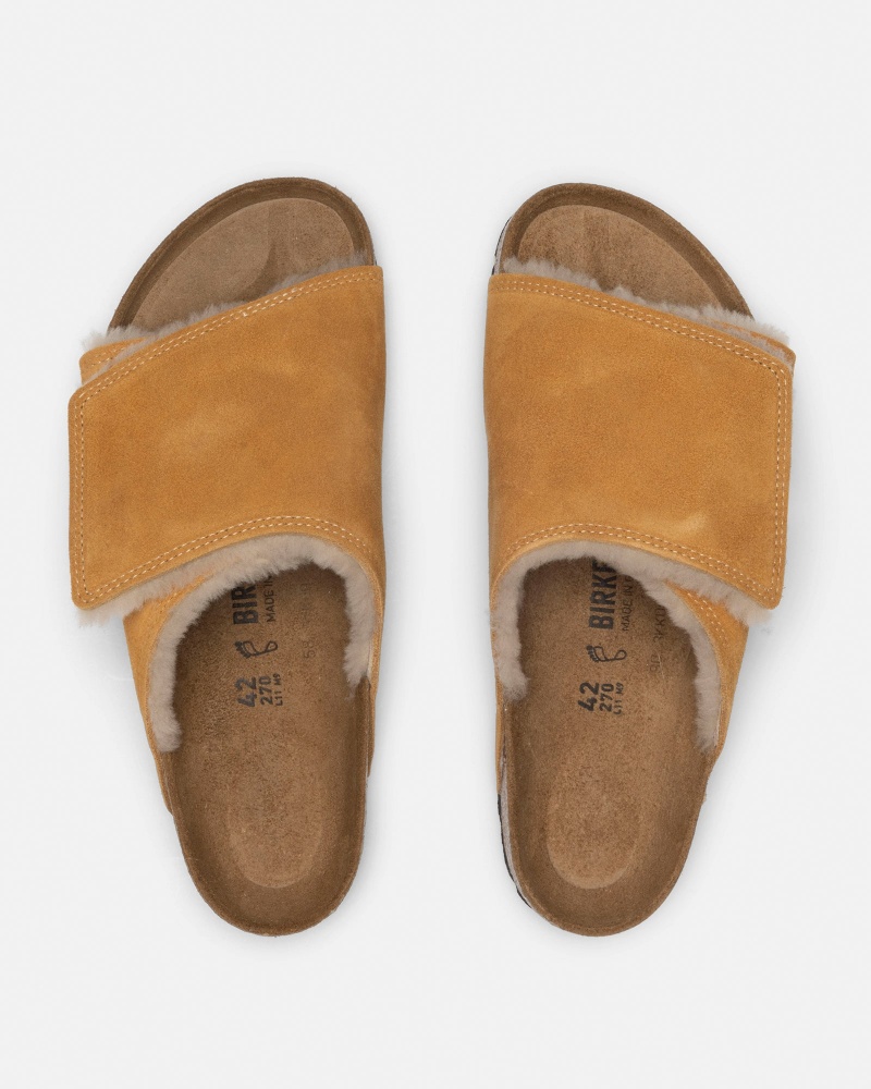 Stüssy & Birkenstock Solana Shearling Badslippers Schoenen Unisex Caramel | YD11-Q8-NB