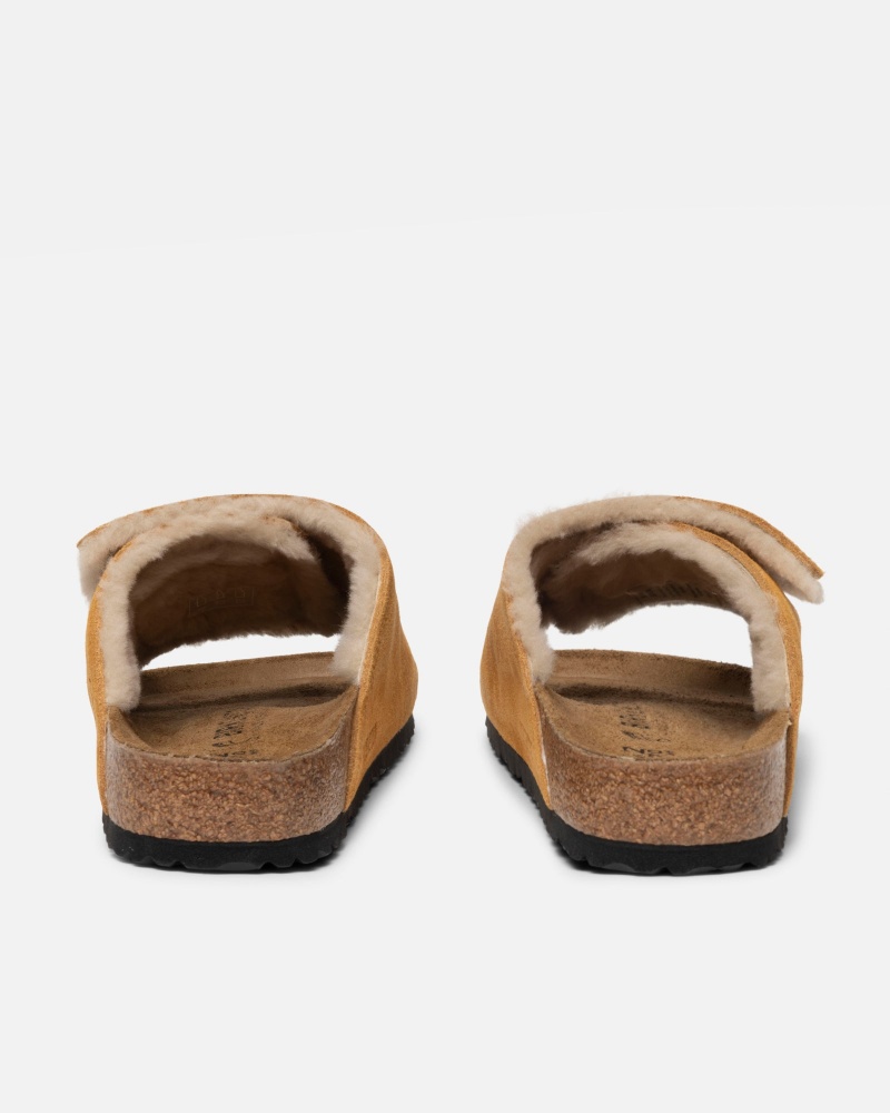 Stüssy & Birkenstock Solana Shearling Badslippers Schoenen Unisex Caramel | YD11-Q8-NB