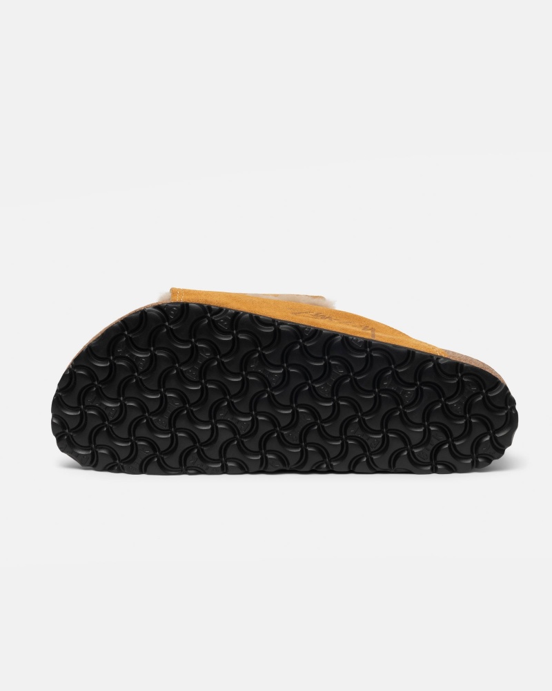 Stüssy & Birkenstock Solana Shearling Badslippers Schoenen Unisex Caramel | YD11-Q8-NB