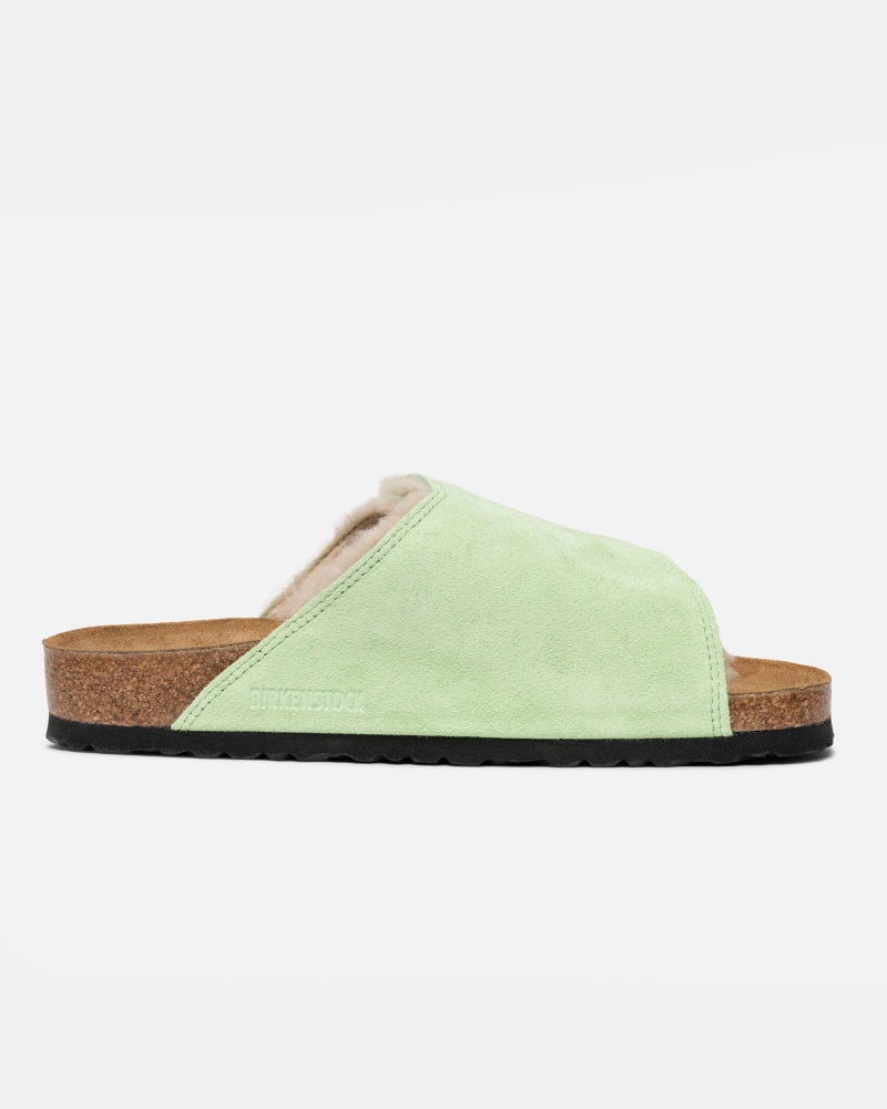 Stüssy & Birkenstock Solana Shearling Badslippers Schoenen Unisex Groen | TX20-X2-IO