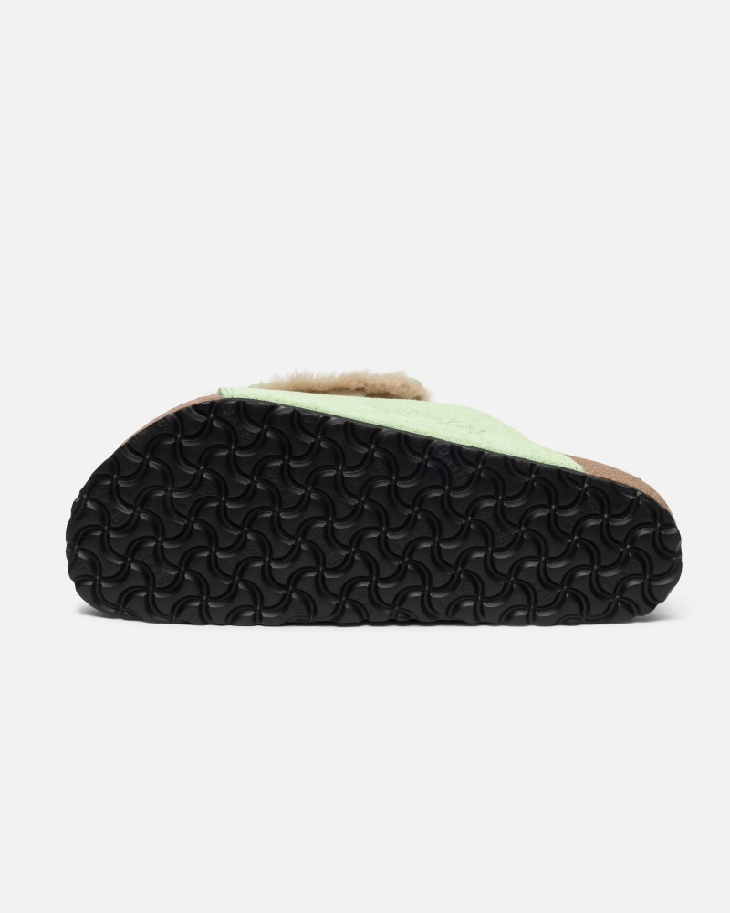 Stüssy & Birkenstock Solana Shearling Badslippers Schoenen Unisex Groen | TX20-X2-IO