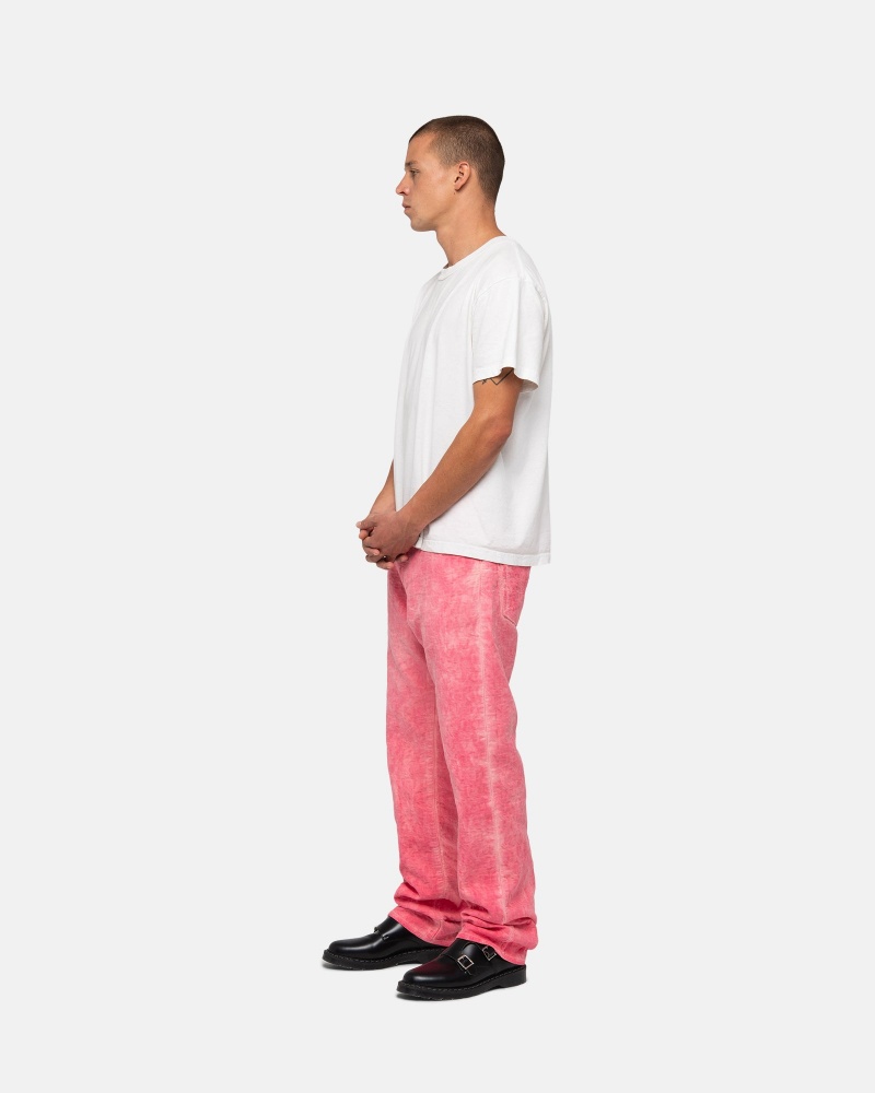 Stüssy & Levi's Dyed Jacquard Jean Broek Unisex Roze | OV17-R4-SC