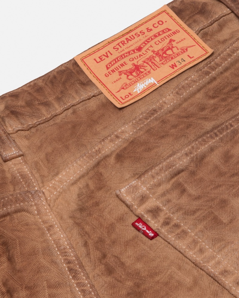 Stüssy & Levi's Dyed Jacquard Jean Broek Unisex Bruin | TT38-S2-TU