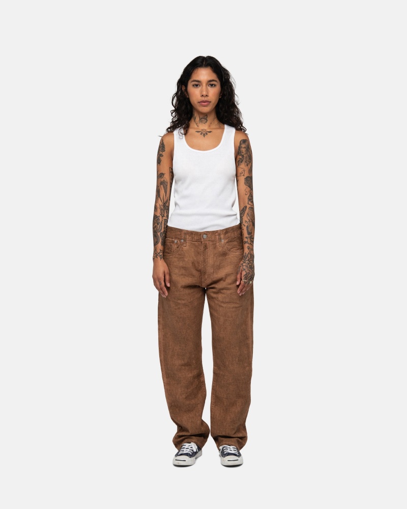 Stüssy & Levi's Dyed Jacquard Jean Broek Unisex Bruin | TT38-S2-TU