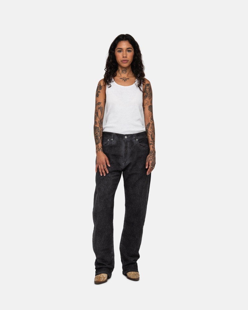 Stüssy & Levi's Dyed Jacquard Jean Broek Unisex Zwart | VX53-C3-AH