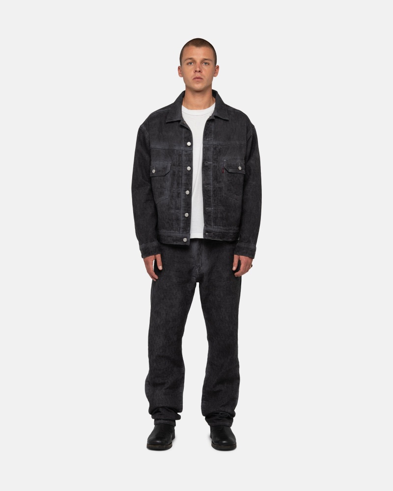 Stüssy & Levi's Dyed Jacquard Trucker Jacket Long Sleeve Outerwear Unisex Zwart | VK39-J6-CZ