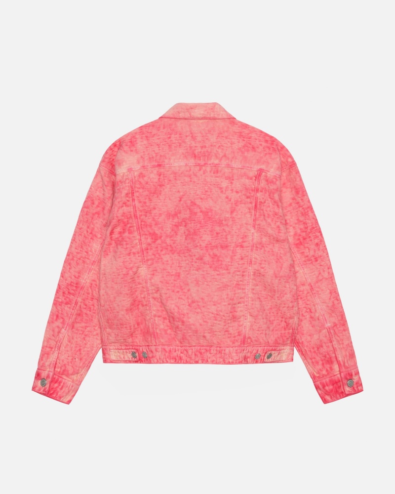 Stüssy & Levi's Dyed Jacquard Trucker Jacket Long Sleeve Outerwear Unisex Roze | JA11-M0-PZ