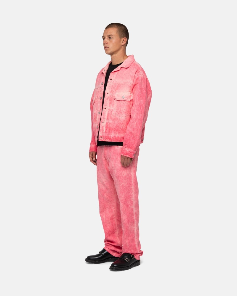 Stüssy & Levi's Dyed Jacquard Trucker Jacket Long Sleeve Outerwear Unisex Roze | JA11-M0-PZ