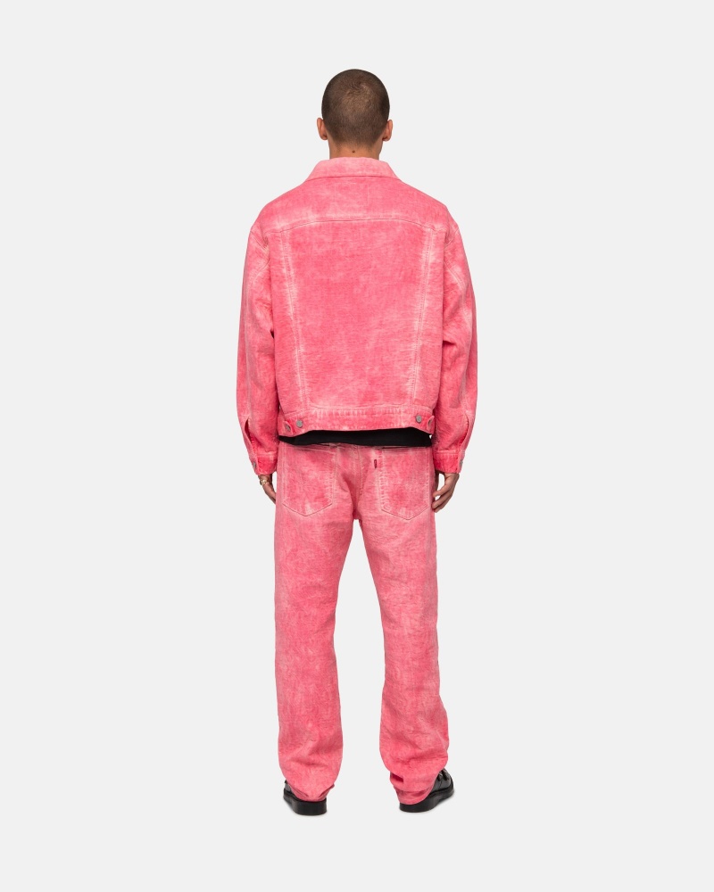 Stüssy & Levi's Dyed Jacquard Trucker Jacket Long Sleeve Outerwear Unisex Roze | JA11-M0-PZ