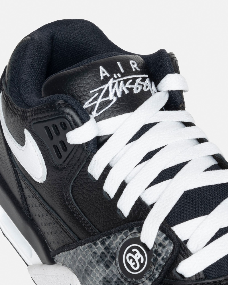 Stüssy & Nike Air Flight '89 Low Schoenen Unisex Black/White-White | QB23-X7-DG