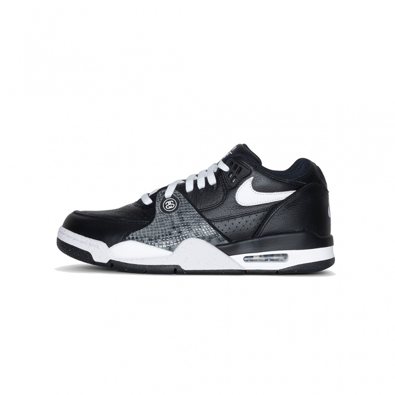 Stüssy & Nike Air Flight \'89 Low Schoenen Unisex Black/White-White | QB23-X7-DG