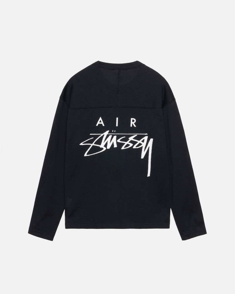 Stüssy & Nike Dri Fit Mesh Jersey Long Sleeve Knit Unisex Zwart | BC64-K5-OG