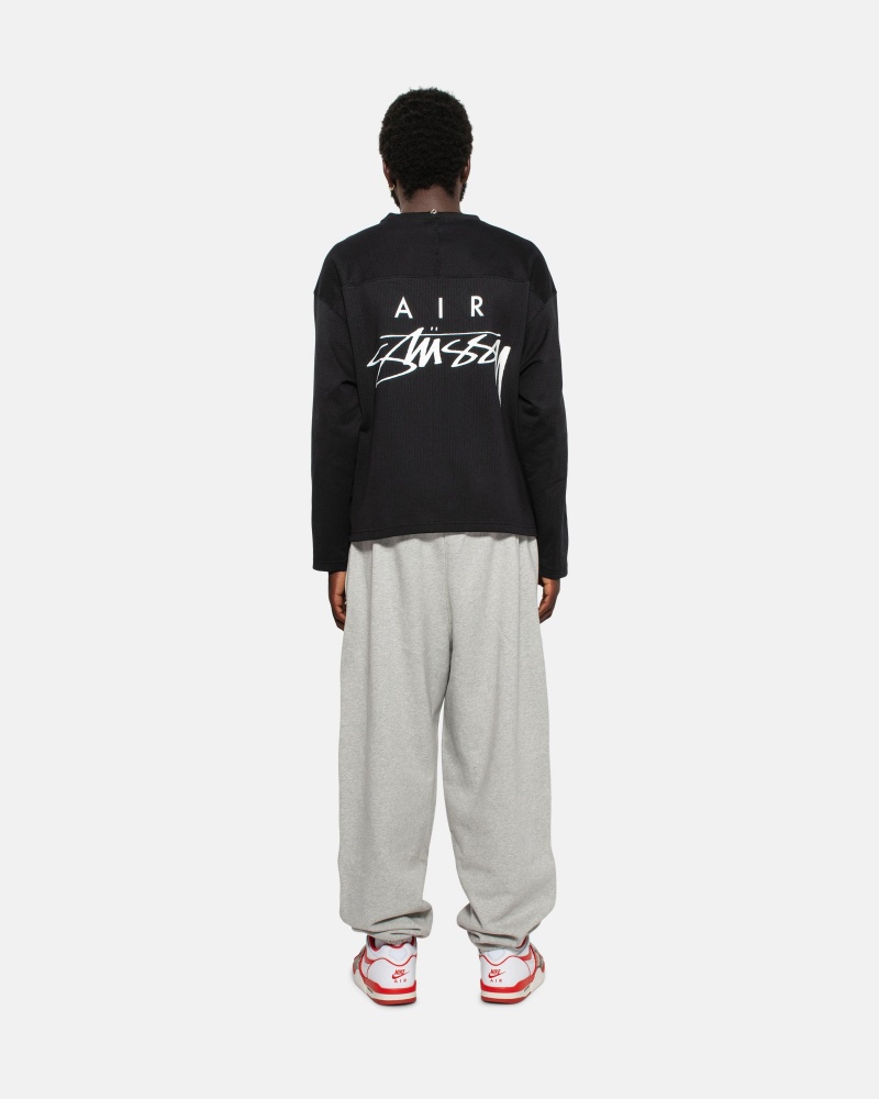 Stüssy & Nike Dri Fit Mesh Jersey Long Sleeve Knit Unisex Zwart | BC64-K5-OG