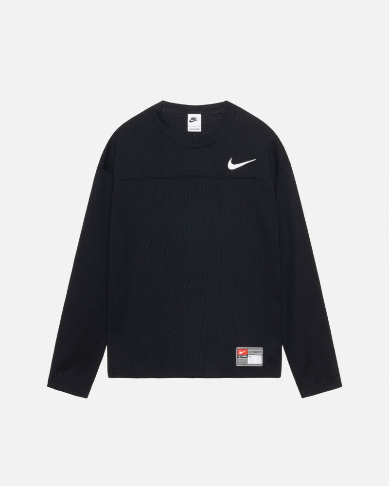 Stüssy & Nike Dri Fit Mesh Jersey Long Sleeve Knit Unisex Zwart | BC64-K5-OG