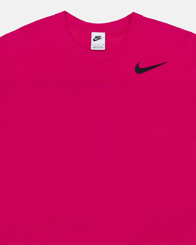 Stüssy & Nike Dri Fit Mesh Jersey Long Sleeve Knit Unisex Fireberry | CG67-Q2-WN