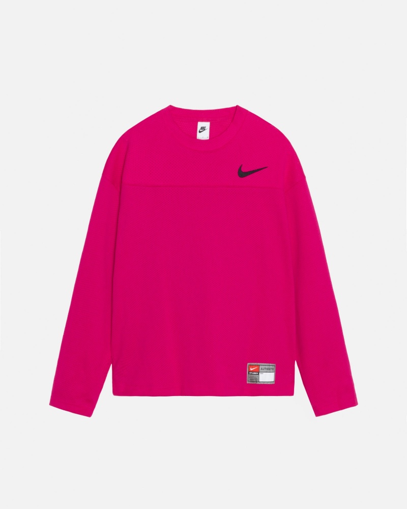 Stüssy & Nike Dri Fit Mesh Jersey Long Sleeve Knit Unisex Fireberry | CG67-Q2-WN