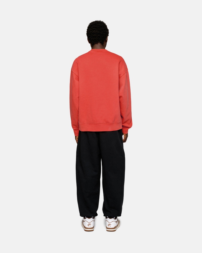 Stüssy & Nike Pigment Dyed Fleece Crew Long Sleeve Sweatshirt Unisex Rood | VL56-V1-XZ