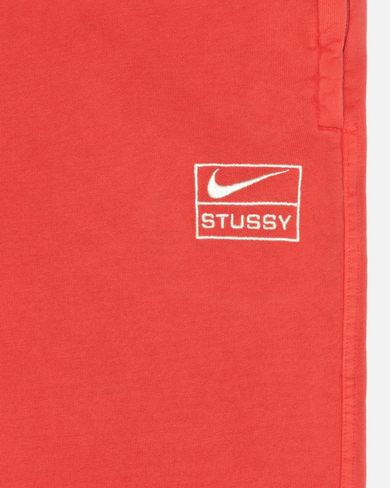 Stüssy & Nike Pigment Dyed Fleece Pant Broek Unisex Rood | OQ42-H4-FC