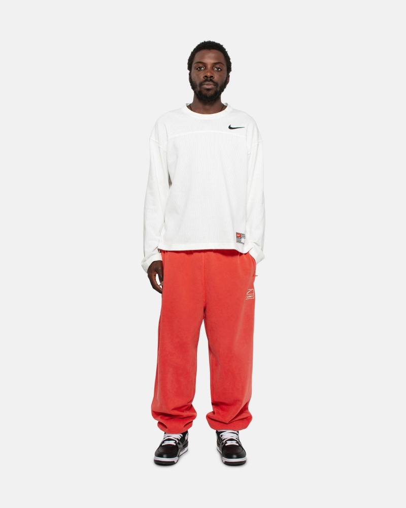 Stüssy & Nike Pigment Dyed Fleece Pant Broek Unisex Rood | OQ42-H4-FC